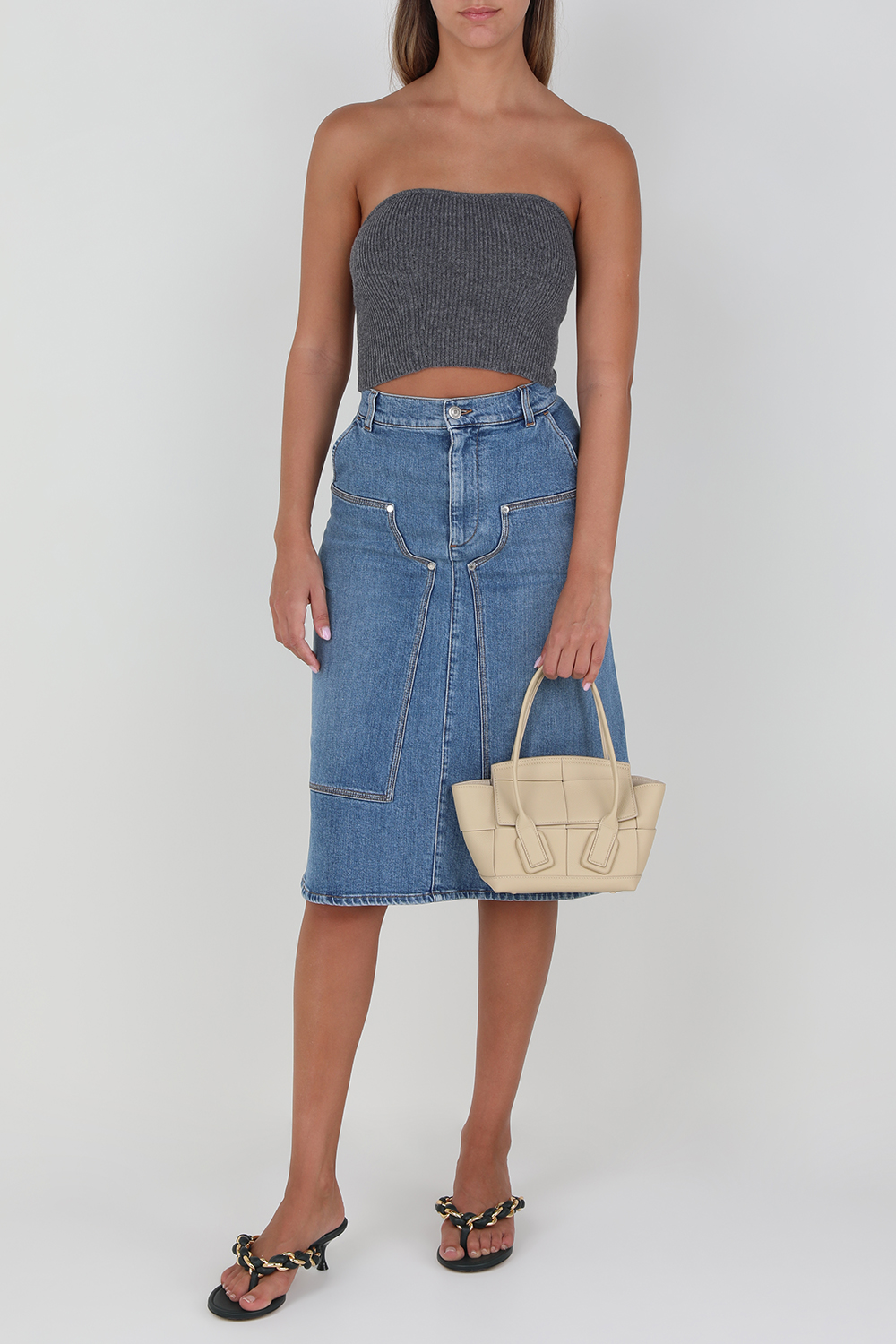 חצאית מידי ג'ינס מתרחבת